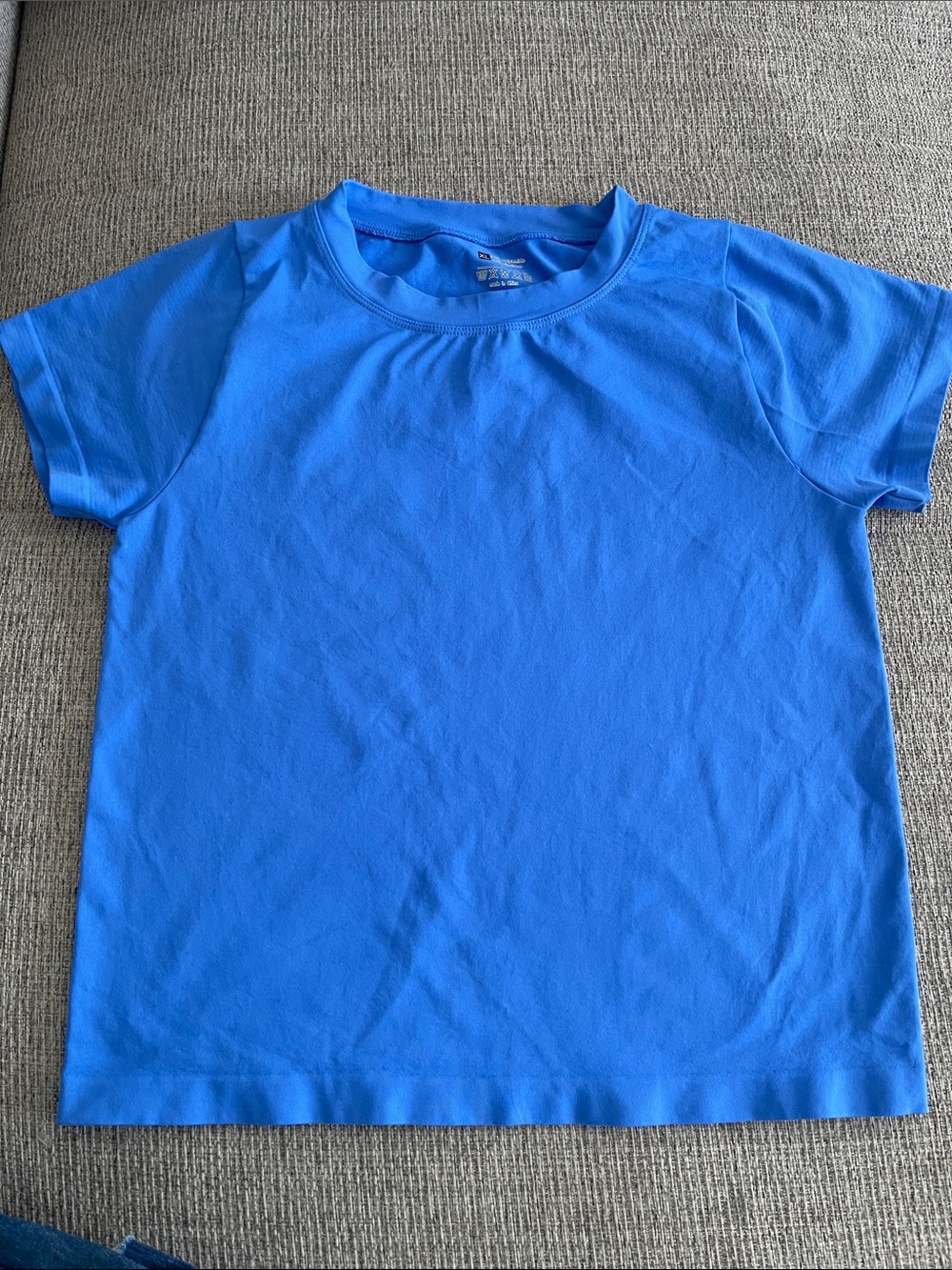 Active Basic Bright Blue Short Sleeve Crewneck Tee